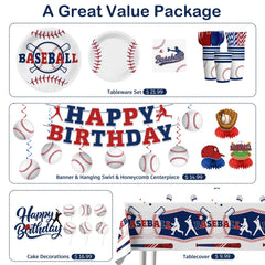 Xynic baseball cake topper highlights the birthday cake with sporty style.
