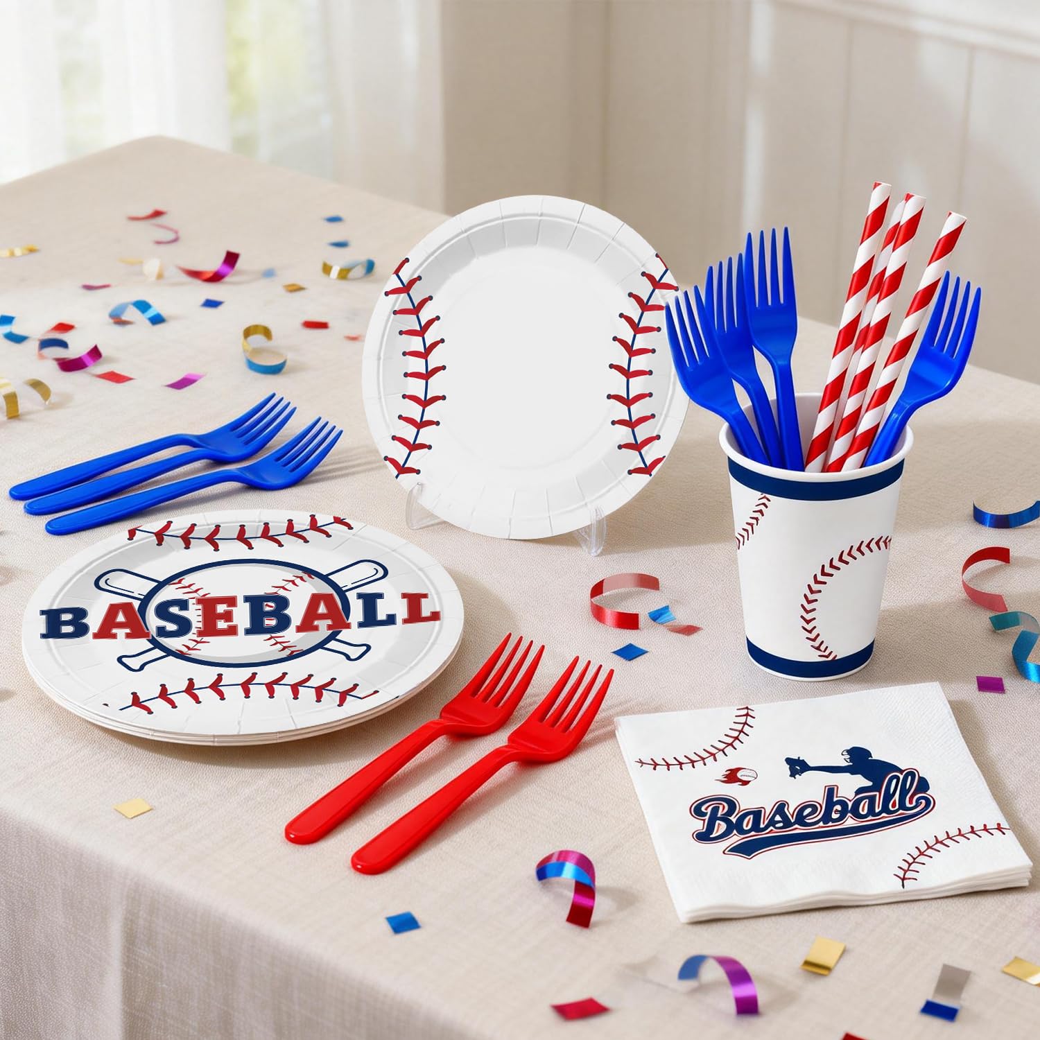 Xynic baseball cupcake toppers decorate treats for party-friendly servings.