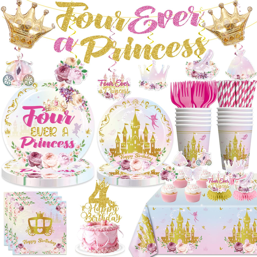 Xynic Four Ever Princess banner decor for a magical birthday celebration