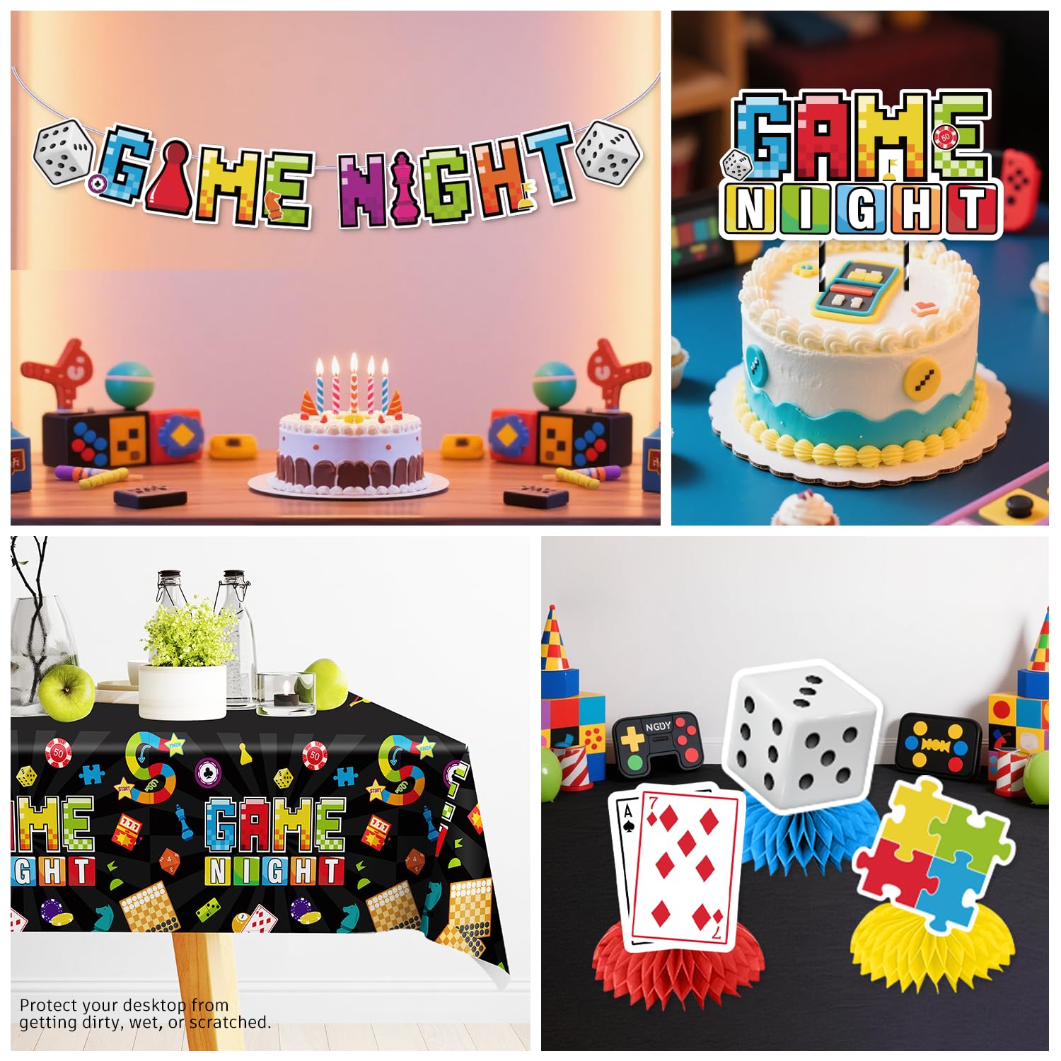 Xynic Game Night 9-inch plates provide sturdy, themed serving options.
