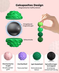 Close-up of XYOFUN silicone textured stress balls for tactile relief