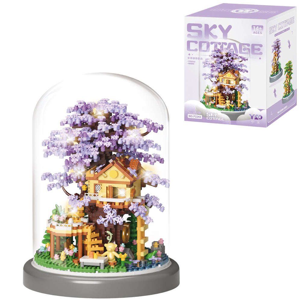 XYUYTOEI cherry blossom bonsai tree house kit with micro bricks for detailed build