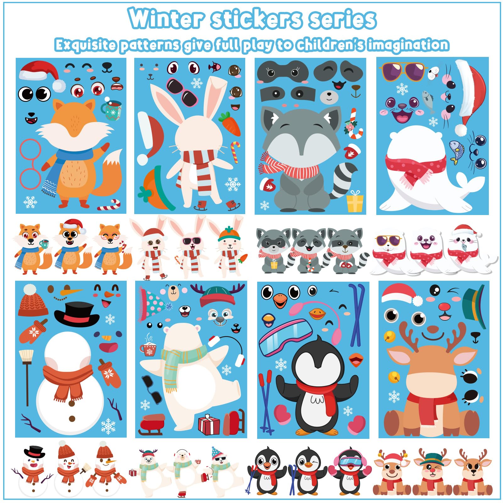 Xzentira rabbit stickers for kids activities and classroom rewards.