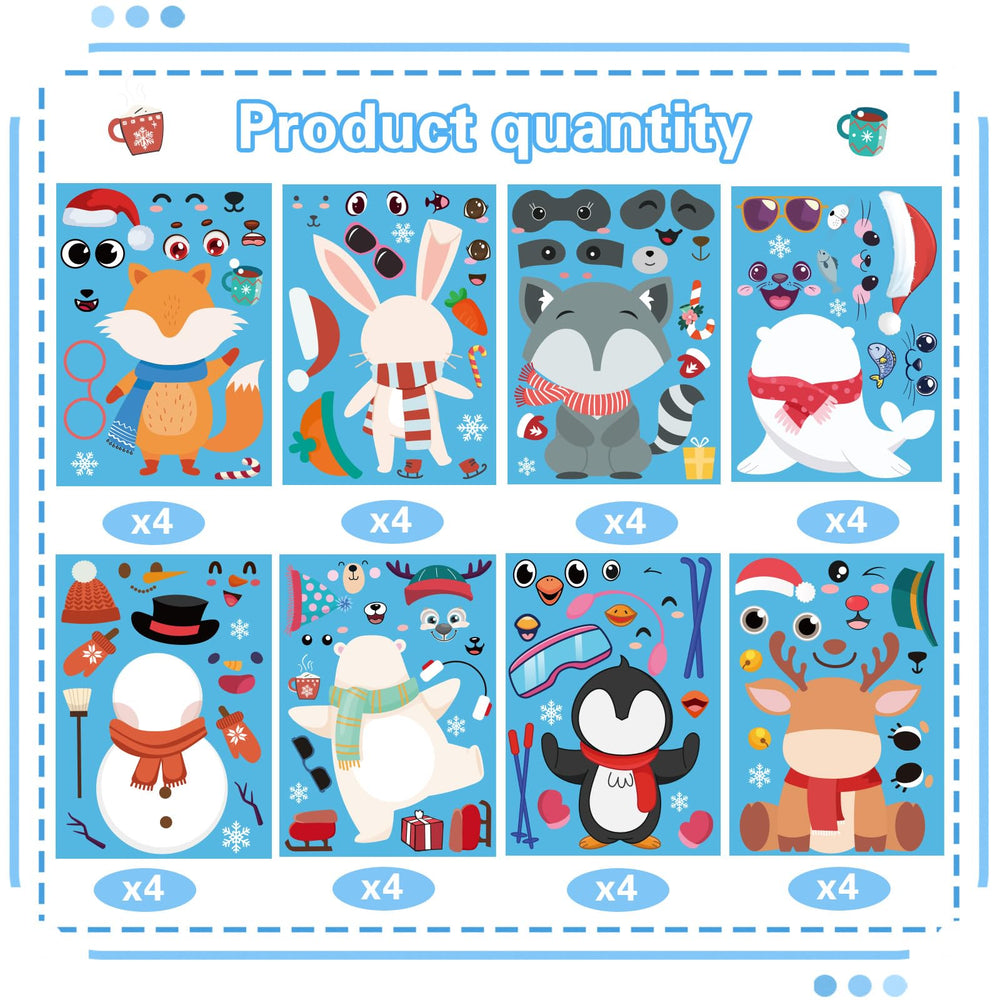 Xzentira polar bear stickers for gift bags and winter crafts.