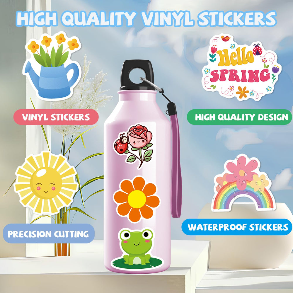 XZENTIRA spring stickers with bees for vibrant bottle and notebook accents