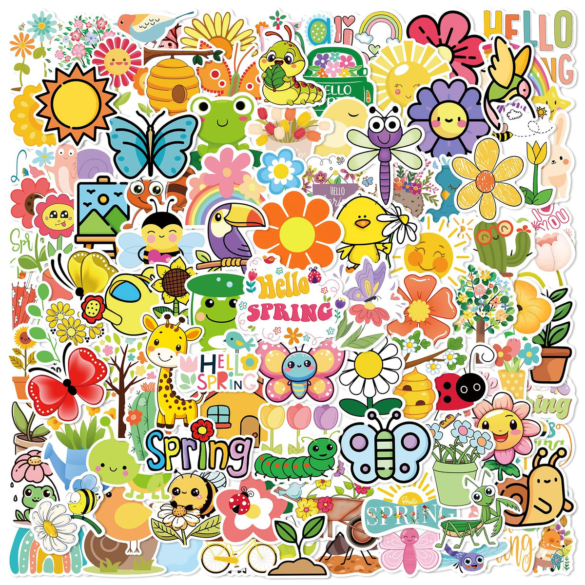 XZENTIRA spring stickers with flowers for journals, water bottles, and gifts