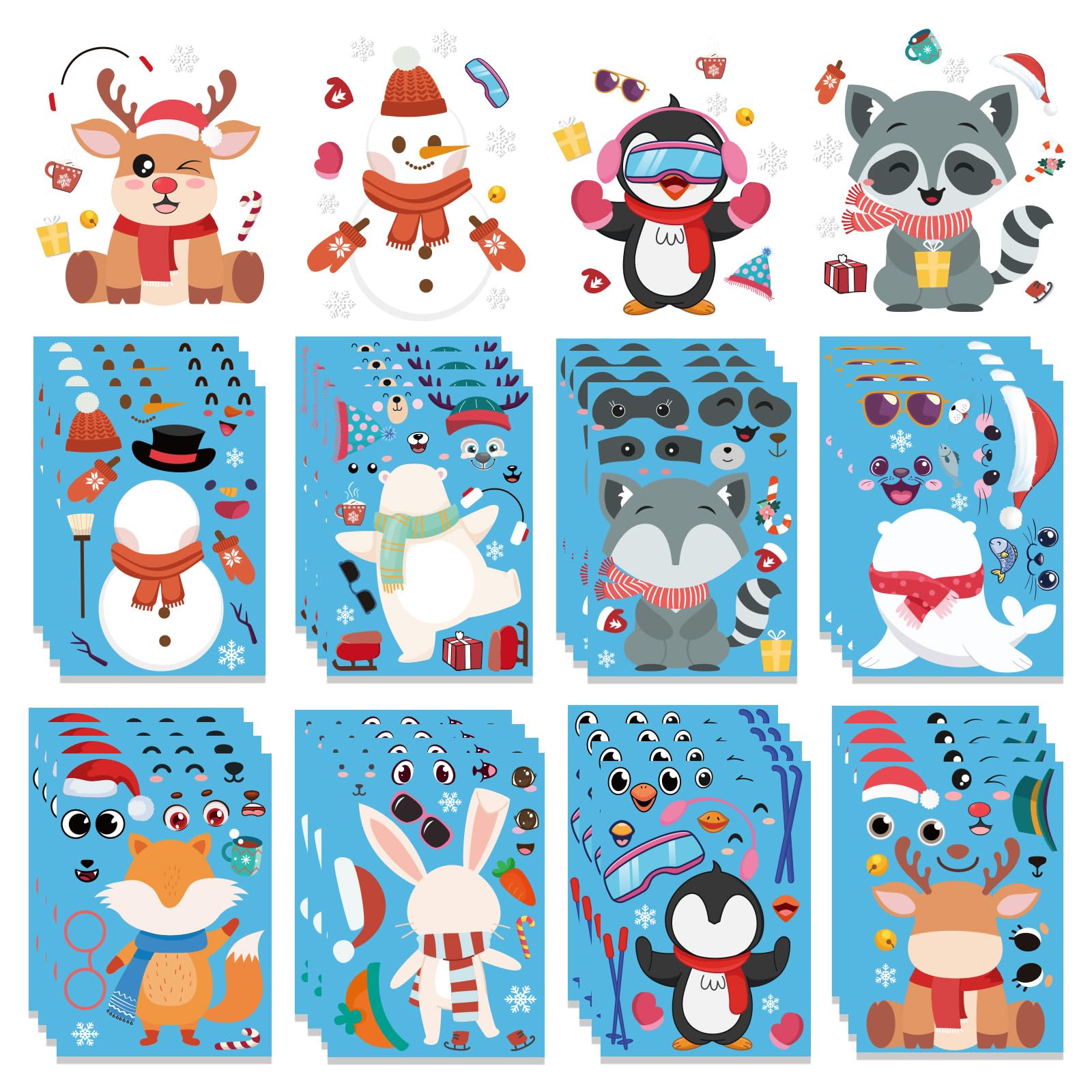 Xzentira winter snowman stickers for classroom decor and holiday crafts.