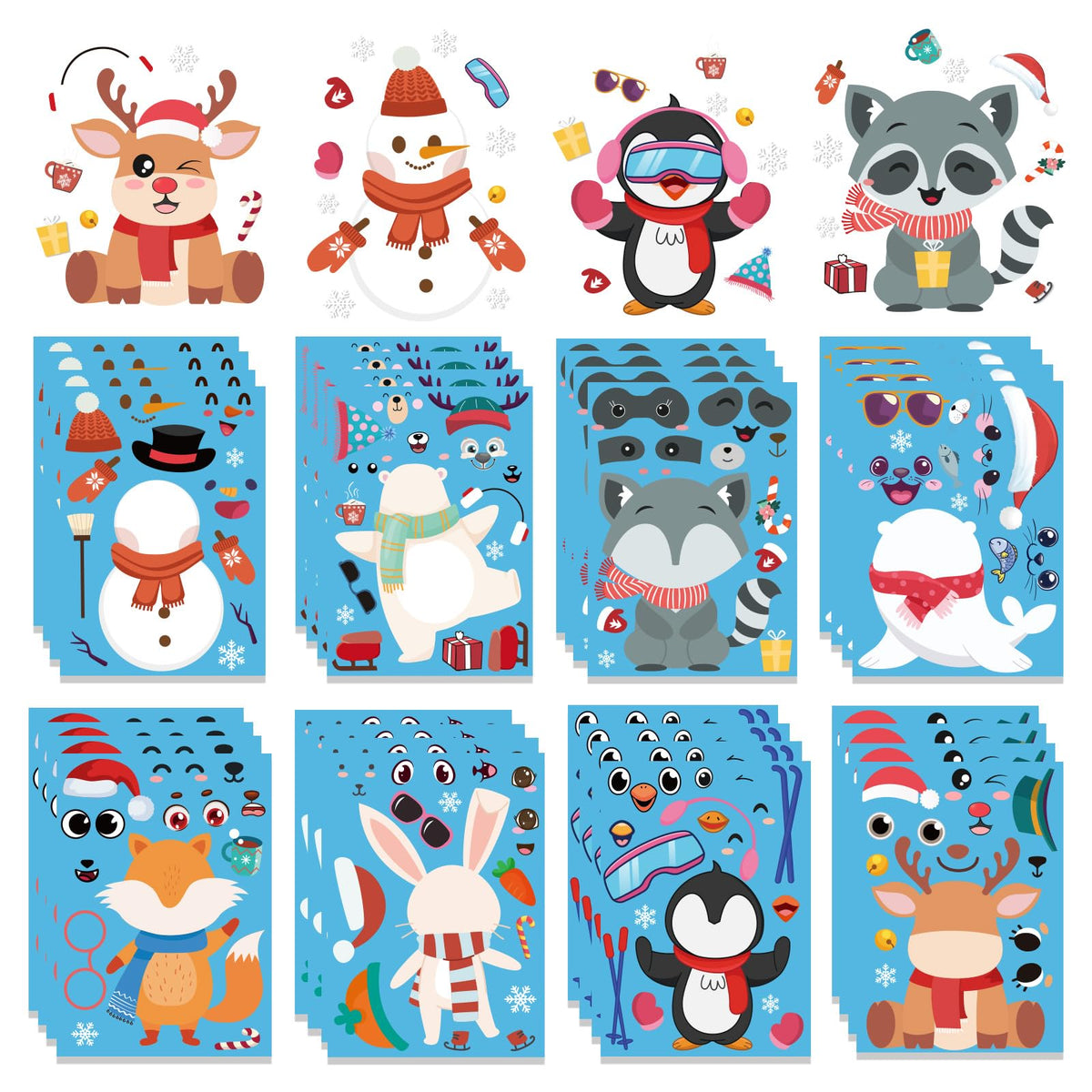 Xzentira winter snowman stickers for classroom decor and holiday crafts.