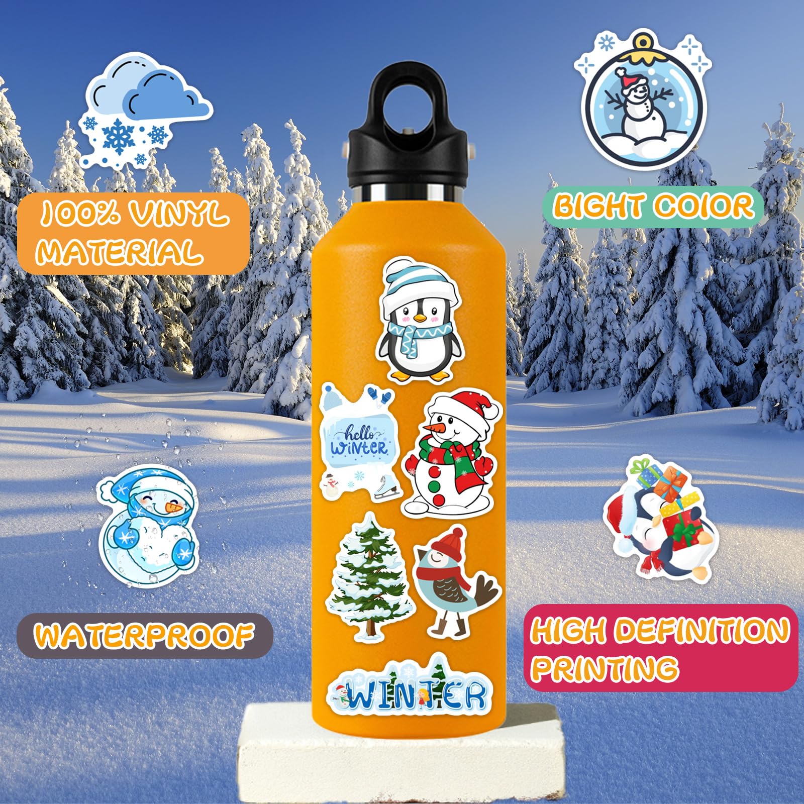 XZENTIRA sweater pattern sticker invites cozy style on water bottles and more