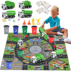 Y.L. DOYMX garbage truck play mat overview for imaginative play