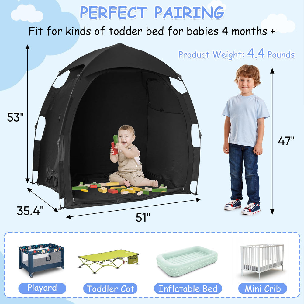 YABORAS Portable Sleep Tent folds compactly into a storage bag.