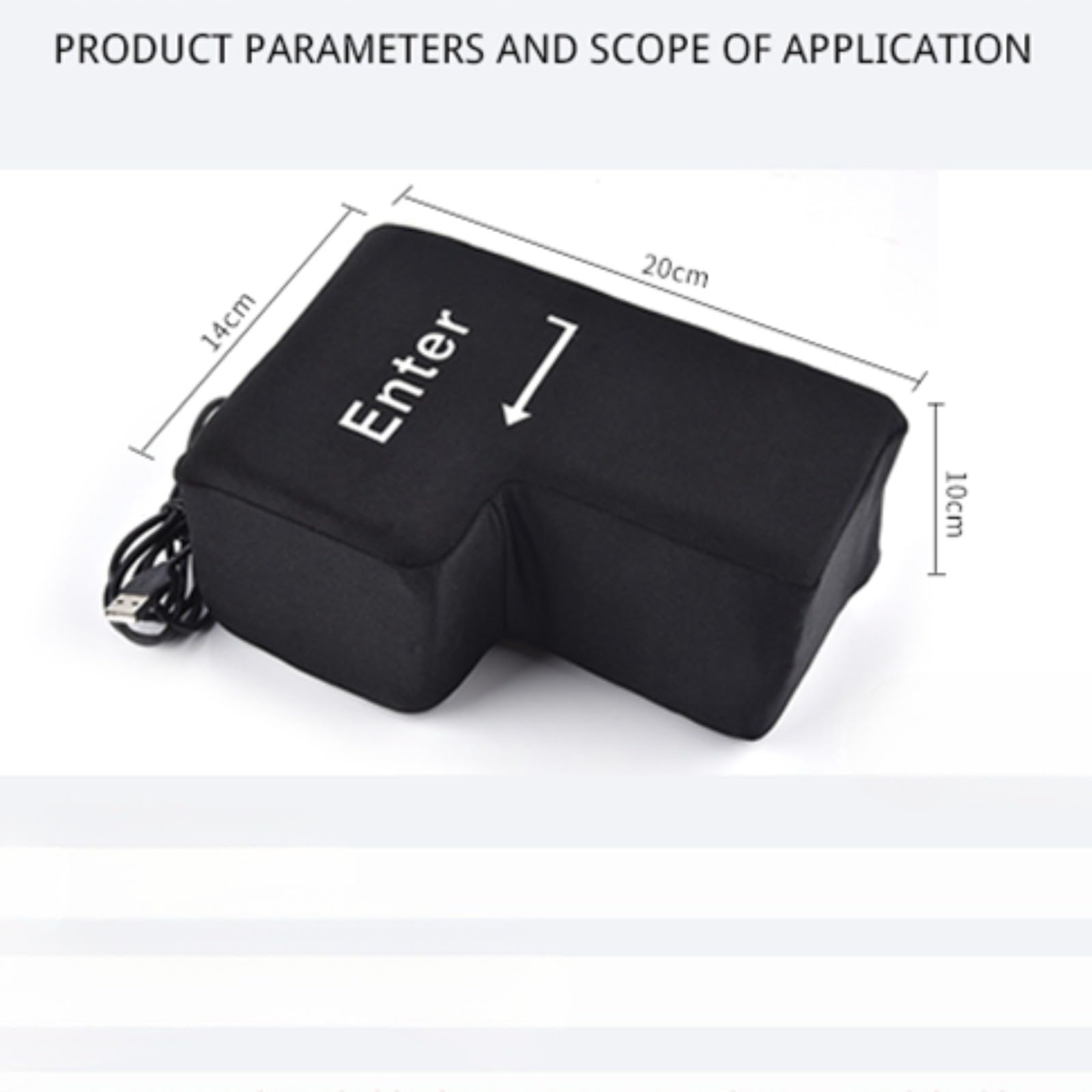 YADILLO Giant USB Enter Key gaming setup, ergonomic desk accessory