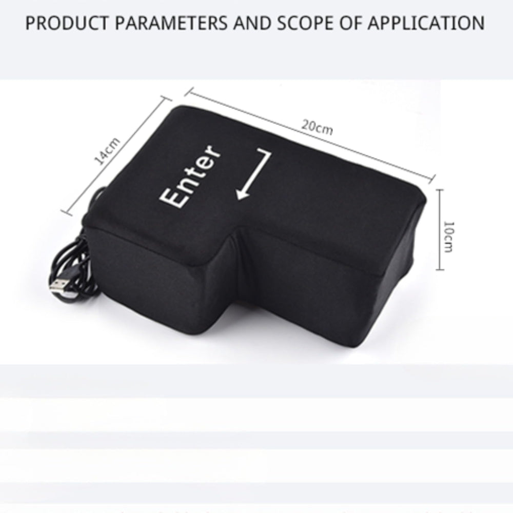 YADILLO Giant USB Enter Key gaming setup, ergonomic desk accessory
