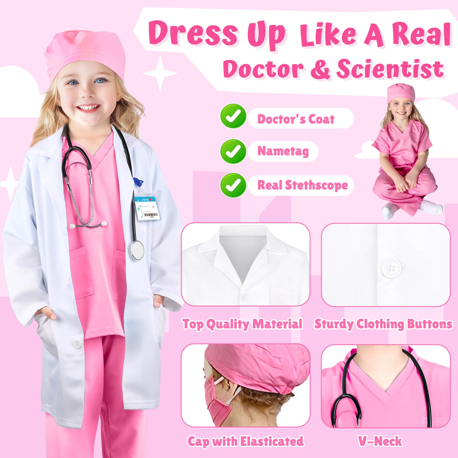 YADIYA doctor name tag adds authenticity for immersive costume play.