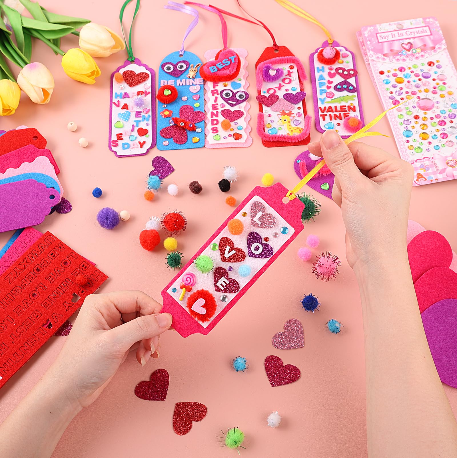 Yafeite Valentine kit gem stickers — vibrant details for crafts