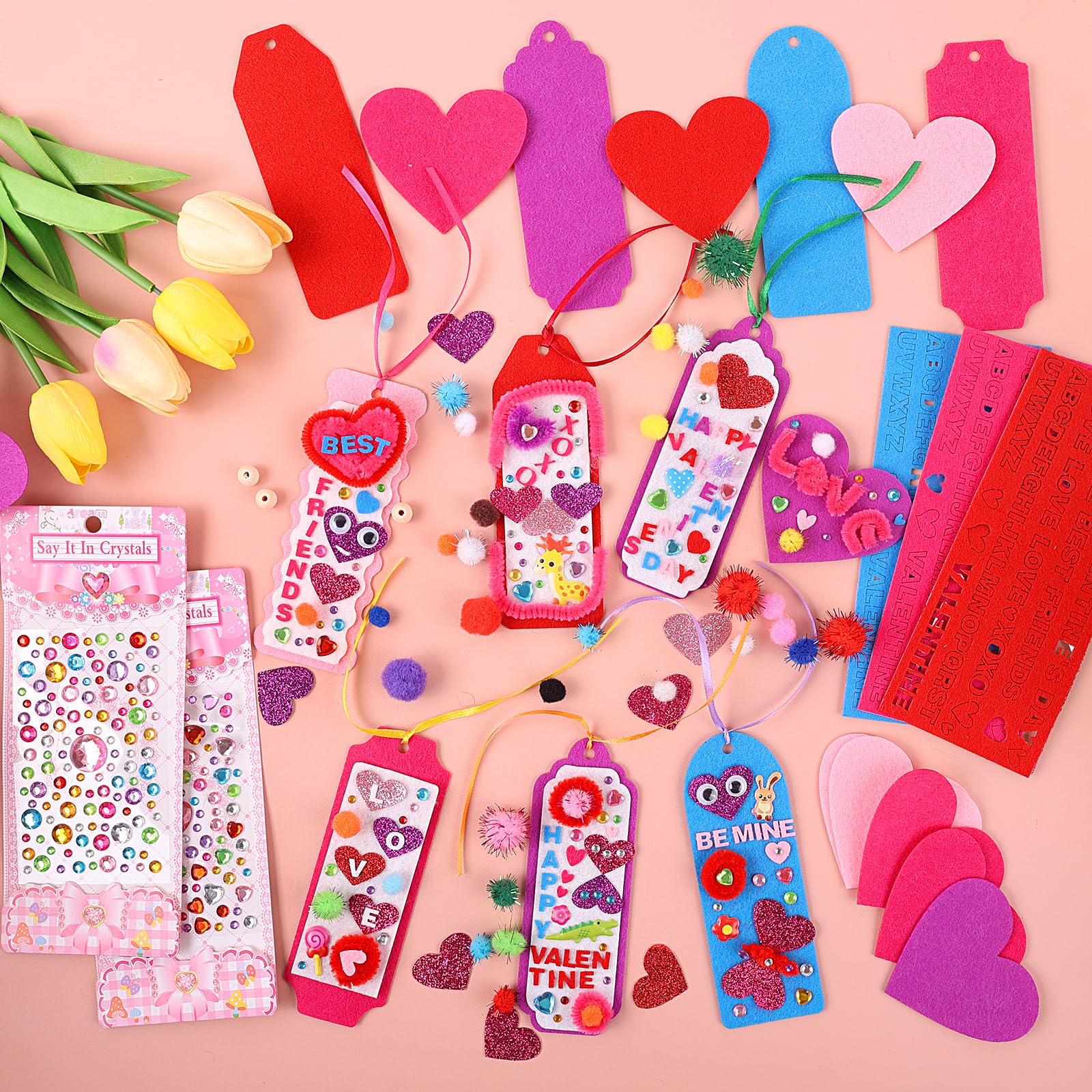 Yafeite Valentine kit heart felt mats — soft crafting surfaces for kids