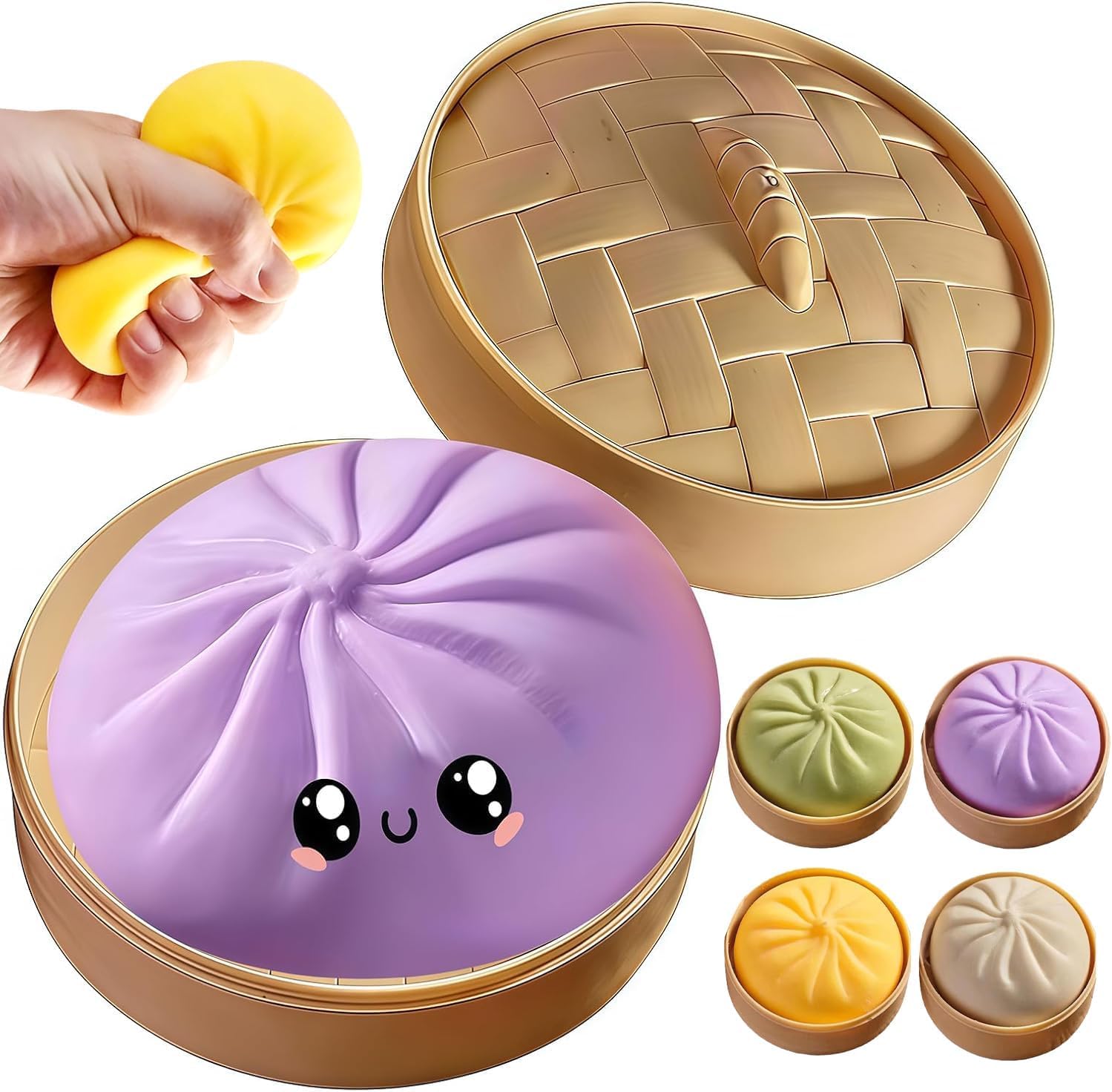 YAGUAN Squishy Dumpling purple front view, ideal for focus and calm moments