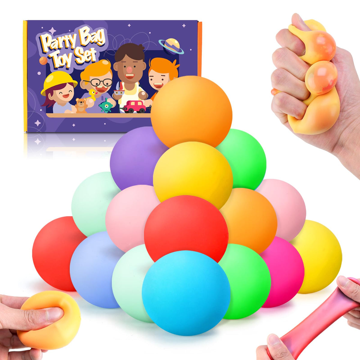 YAKHAN 24pcs slow rising stress balls color change showing vivid hue shifts for focus