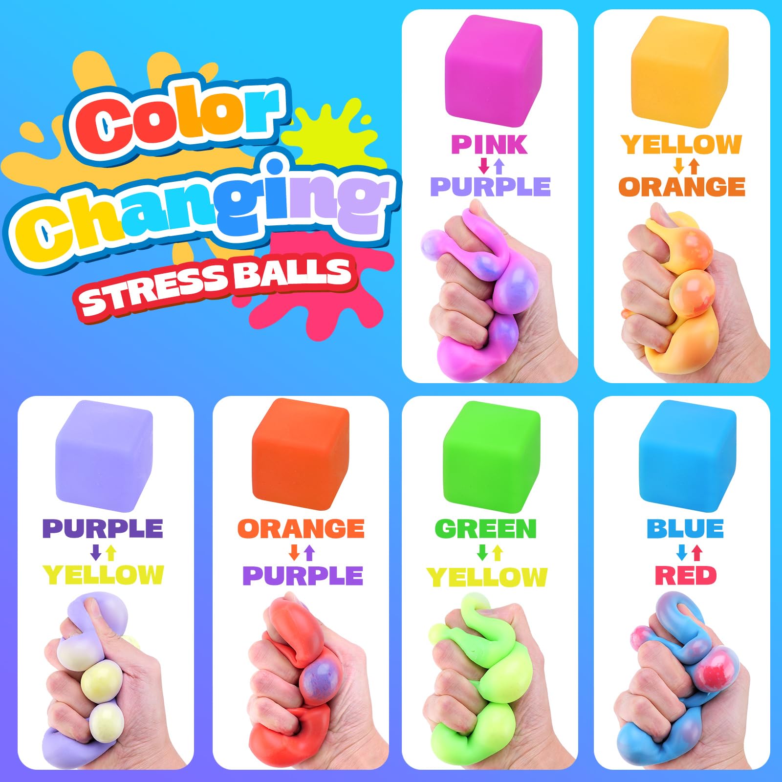 YAKHAN stress cube demonstrates color-change visuals suitable for classroom focus.