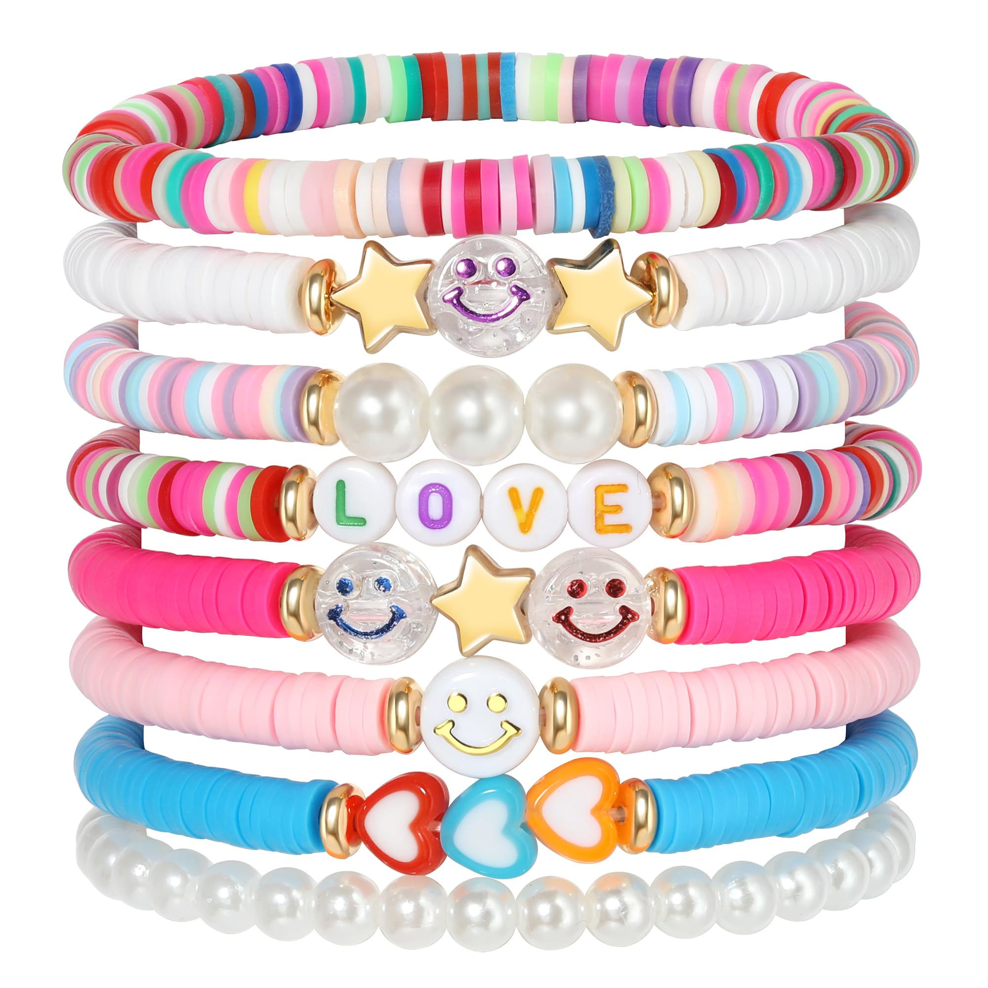 YALASOBA Colorful Smile bracelets set adds vibrant, wearable color to everyday outfits.