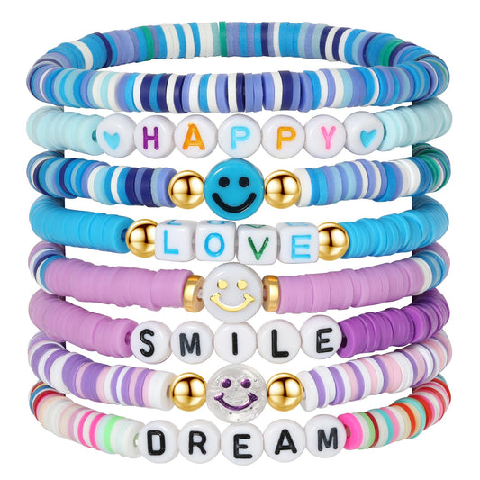 YALASOBA Colorful Smile Heart Star Bracelets set for daily wear and playful styling