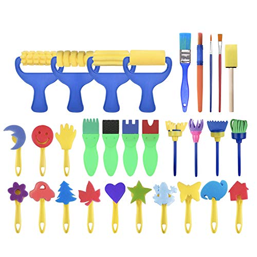 YallFairy roller and sponge brushes for kids’ colorful artwork.