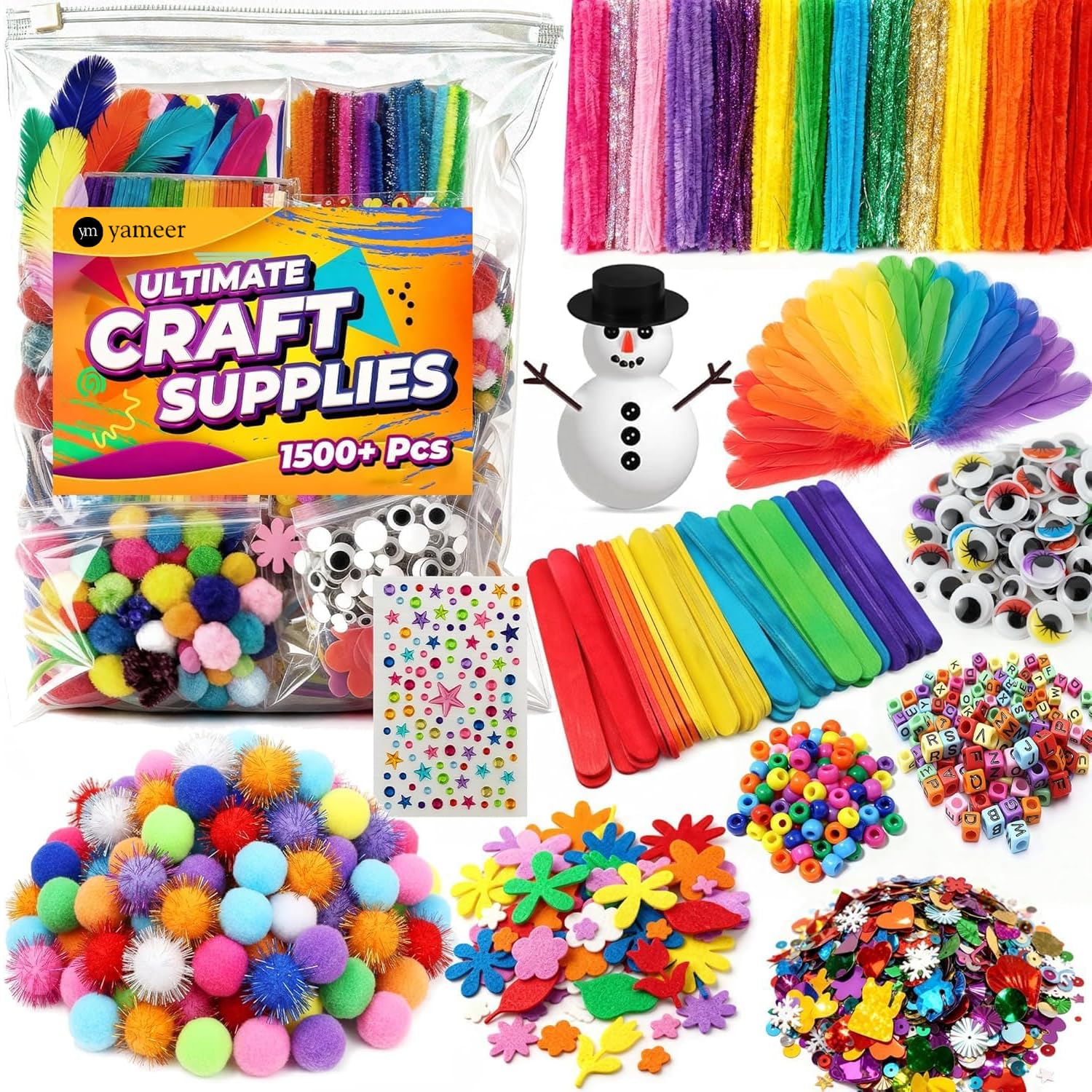 Yameer arts and crafts box open, ready for quick kid-friendly projects