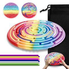 YANCIN Sensory Activity Board demonstrating push action for focus and calm.
