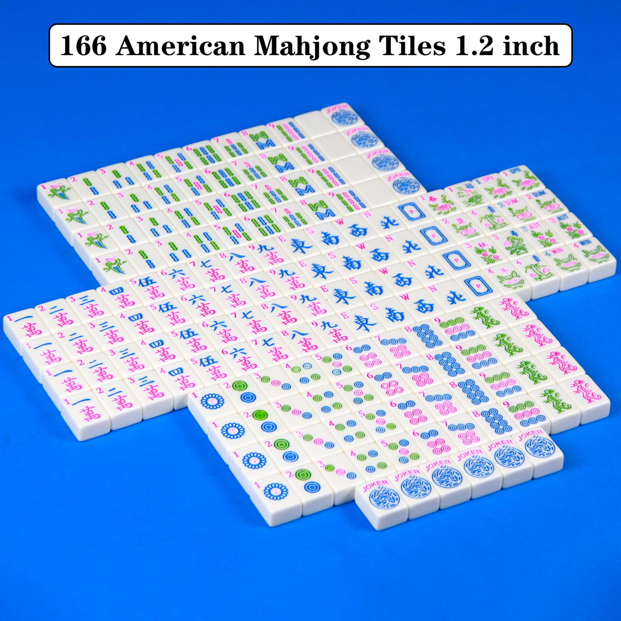 YANMEIYA American Mahjong tiles 1-2-inch size shown for easy handling.