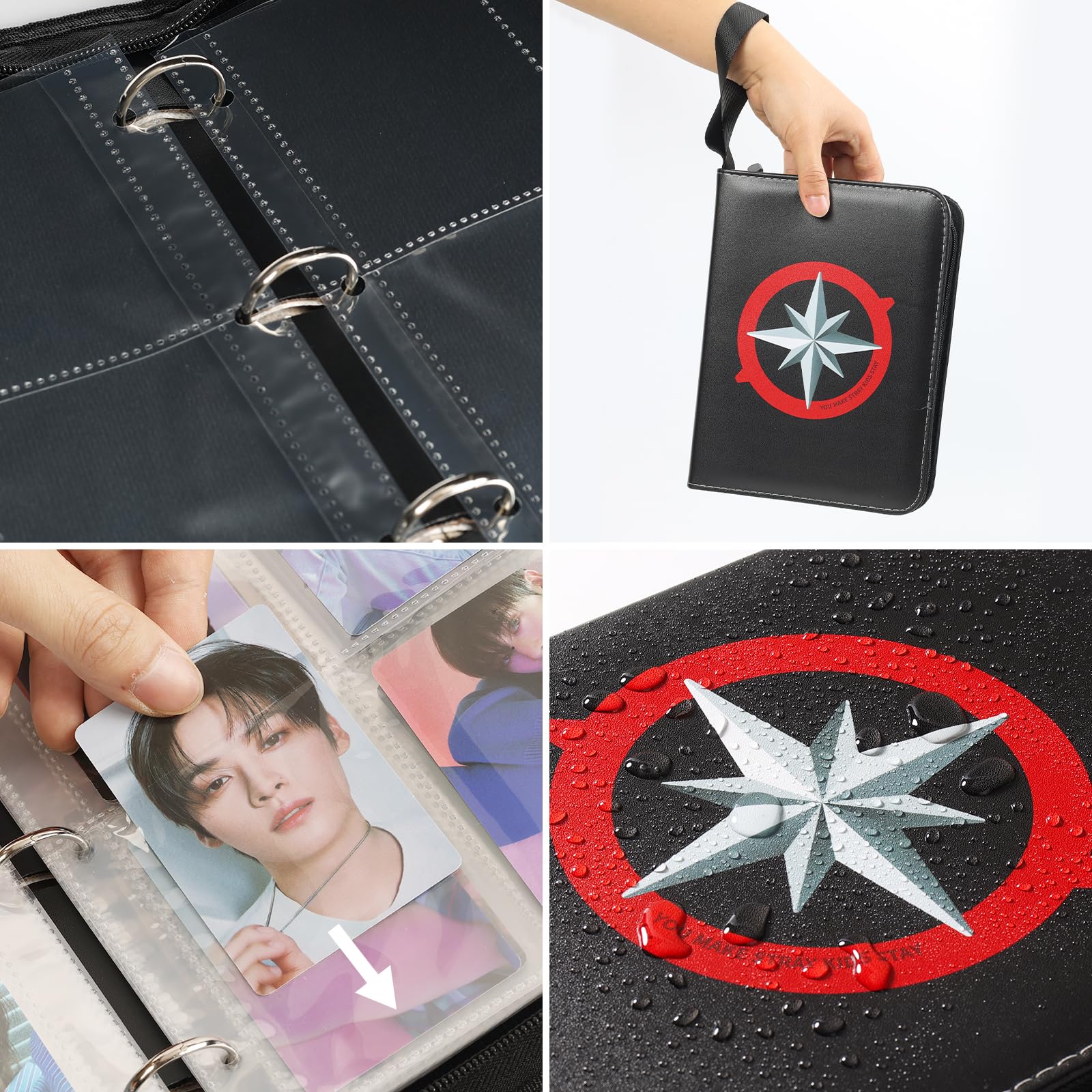 Yanmzmin Stray Photocards Binder zipper pockets keeping cards secure.