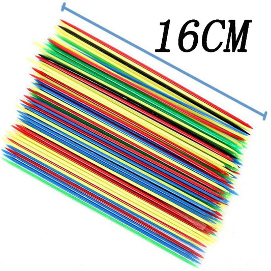 YANQINQIN Colorful Pick Up Sticks closeup: bright sticks enhance hand eye coordination.