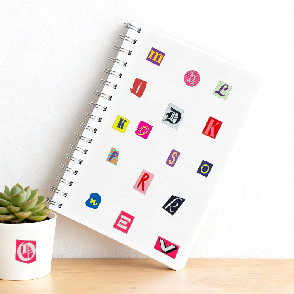 Yanroom alphabet stickers with various fonts enable playful title lettering and spelling practice.