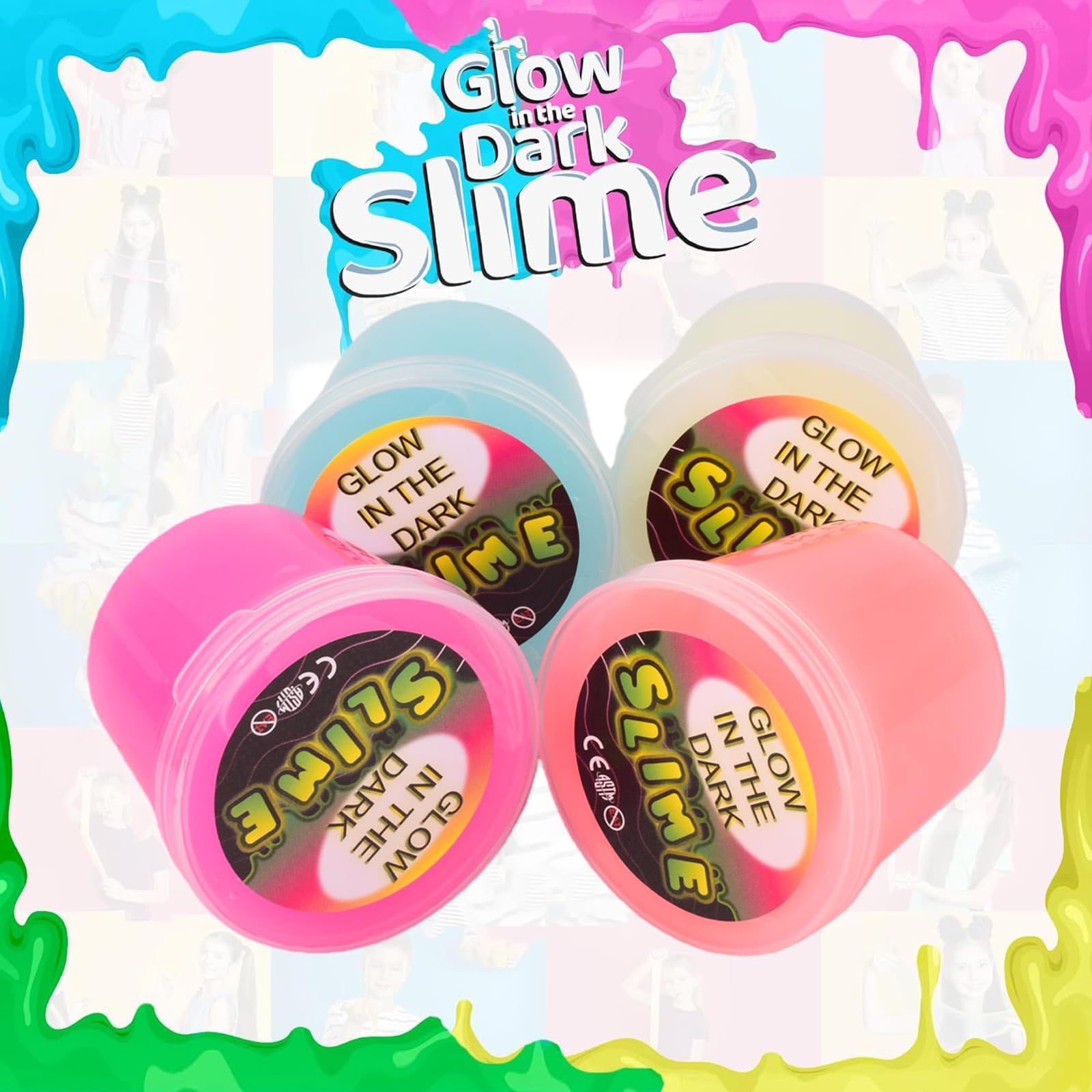 Yaobilei premium non-toxic slime with soft, stretchy texture for kids.