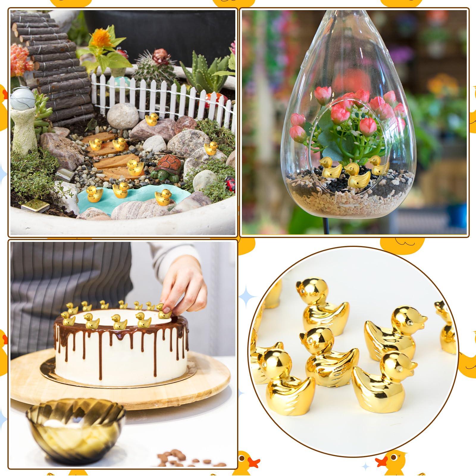 Yaocom golden duck potted plants decor creates a unique focal point.