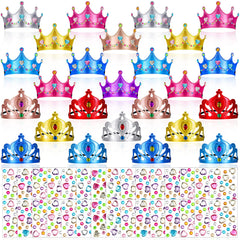 Yaomiao 66-pieces foam princess tiaras kit for DIY dress-up fun.