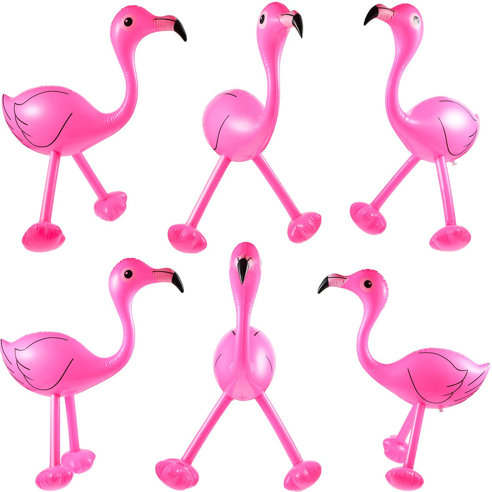 Yaomiao pink flamingo inflatables, 22-inch pack, ideal for cohesive pool party decor.