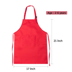 Yaomiao kids apron orange pocket durable for painting and baking activities.