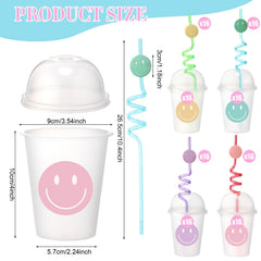 Yaomiao smile face cups include straws for easy, mess-free drinks