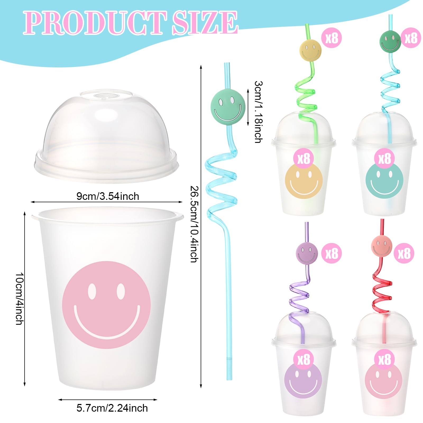 Yaomiao 12 oz cups with silicone smile patterns add cheerful flair.