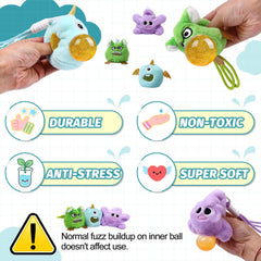Yaozyety double keychain squishy ball ready for backpacks.