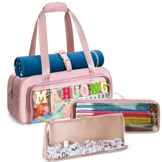 Yarwo Mahjong bag with front panel zipper for organized gameplay on the go