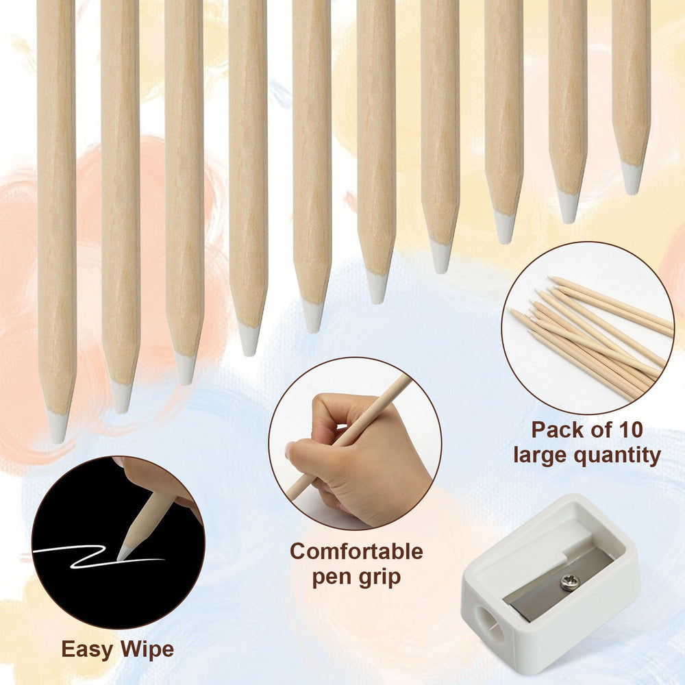 Yasdyri white chalk pencil being sharpened with built-in sharpener.