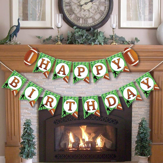 Yasmart Life football birthday banner signs for bright party backdrop