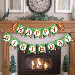 Yasmart Life football birthday banner signs for bright party backdrop