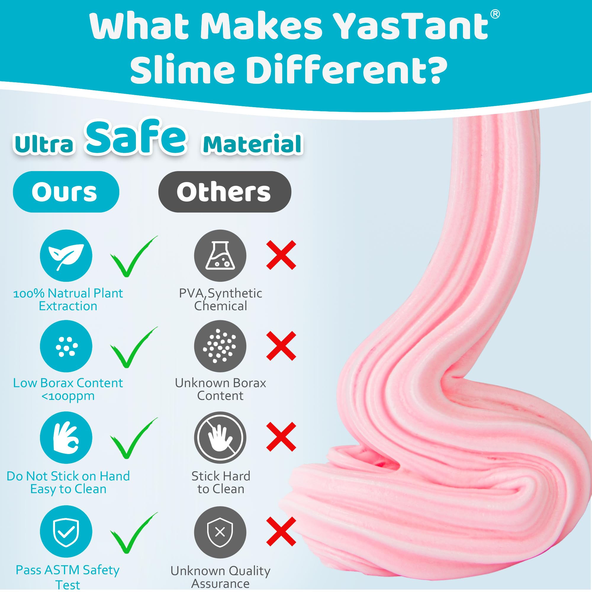YasTant butter slime texture: soft, stretchable and easy to knead