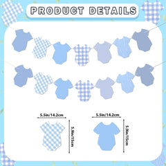Yavxzvbw banner featuring gingham bodysuits adds texture to baby shower decor.