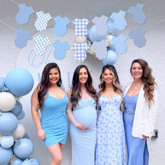 Yavxzvbw hanging banner setup ready for quick baby shower backdrop.