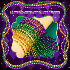 YAXINRUI Mardi Gras beads purple close-up emphasizing glossy sheen and long-lasting shine.