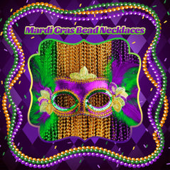 YAXINRUI Mardi Gras beads worn by model, versatile accessory for costumes and parades