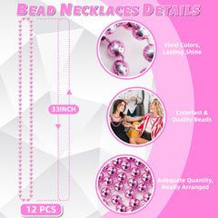 YAXINRUI Mardi Gras pink beads necklace for parades or events